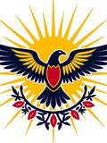Bold Eagle With Sun Rays Red Accent Rug