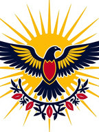 Bold Eagle With Sun Rays Red Accent Rug