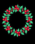 Crimson Berry Leaf Garland Rug