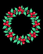 Crimson Berry Leaf Garland Rug