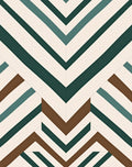 Terra Cotta Teal Chevron Stripes Rug