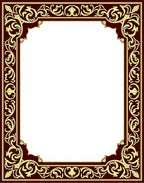 Crimson Gold Scrollwork Border Rug