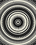 Bold Black Circular Spoke Mandala Rug