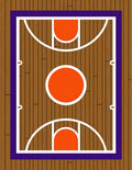 Basketball Court Wood Grain Orange Rug