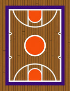 Basketball Court Wood Grain Orange Rug