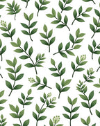 Delicate Green Leafy Branches Rug