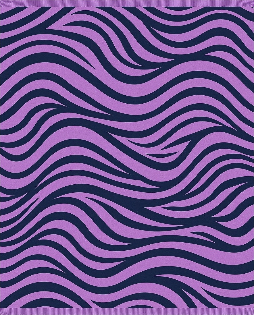 Purple Navy Dynamic Flowing Stripes Rug
