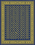 Navajo Blue Yellow Lattice Border Rug