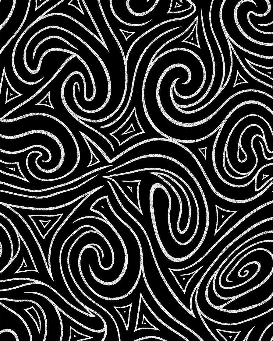 Black White Swirling Triangles Abstract Rug