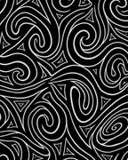 Black White Swirling Triangles Abstract Rug