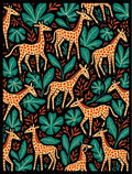 Whimsical Giraffe Jungle Botanical Rug
