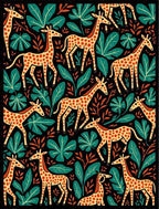 Whimsical Giraffe Jungle Botanical Rug