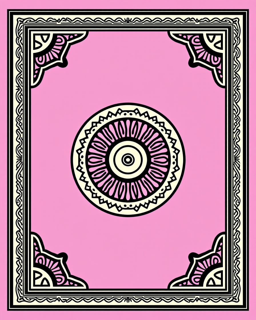 Pale Rose Mandala Framing 4 words, 22 characters Rug