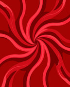 Crimson Swirl Ribbon Abstract Rug