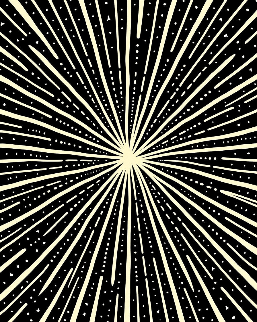 Radiant Lightburst Sunburst Rays Rug