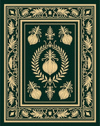 Vintage Emerald Onion Laurel Border Rug