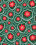 Whimsical Red Flower Organic Forms Rug