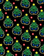 Green Christmas Tree Star Red Snowflake Rug