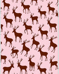 Brown Deer Silhouette Pink Background Rug