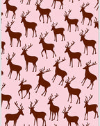 Brown Deer Silhouette Pink Background Rug