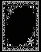 Winter White Snowflake Ornate Border Rug