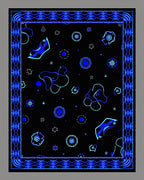 Abstract Blue Neon Celestial Rug