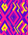 Vibrant Pink Electric Geometric Abstract Rug