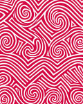 Crimson White Swirl Geometric Rug