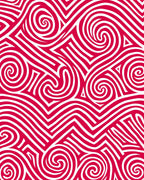 Crimson White Swirl Geometric Rug