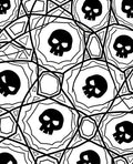 Black White Skull Geometric Mandala Rug