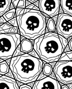 Black White Skull Geometric Mandala Rug