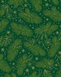 Emerald Green Golden Pine Branch Rug