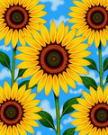 Golden Sunflowers Against Sky Rug
