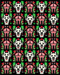 Whimsical White Dog Floral Repeat Rug