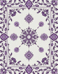 Violet Floral Medallion Border Rug
