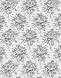 Monochromatic Line Art Rose Bouquet Rug