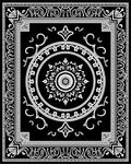 Monochromatic Sunburst Mandala Border Rug
