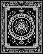 Monochromatic Sunburst Mandala Border Rug