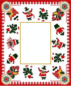 Jolly Snowmen Christmas Tree Border Rug