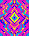 Vibrant Hot Pink Geometric Diamond Fusion Rug