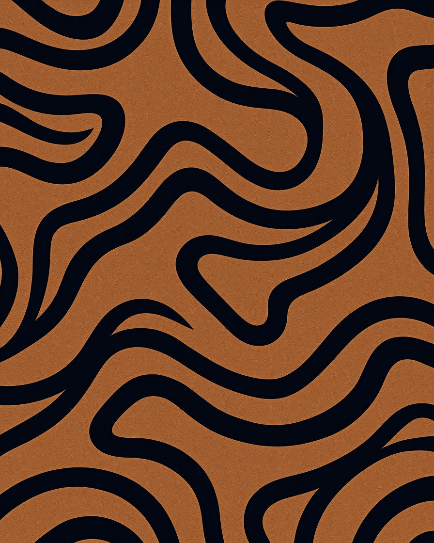 Bold Amber Swirling Lines Rug