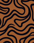 Bold Amber Swirling Lines Rug