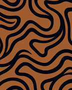 Bold Amber Swirling Lines Rug