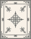 Elegant Beige Scrollwork Medallion Rug