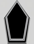 Modern Geometric Pentagon Black Silver Rug