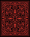 Red Acanthus Scroll Border Art Rug