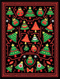 Holiday Christmas Tree Ornaments Festive Rug