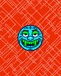Jolly Blue Faced Monster Abstract Rug