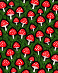 Red White Spotted Mushroom Forest Rug