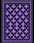 Deep Purple White Intricate Diamond Border Rug
